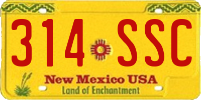 NM license plate 314SSC