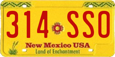 NM license plate 314SSO