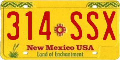 NM license plate 314SSX
