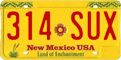 NM license plate 314SUX