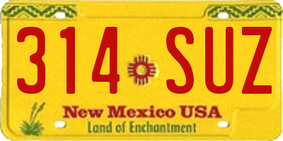 NM license plate 314SUZ