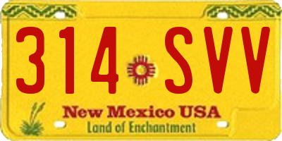 NM license plate 314SVV