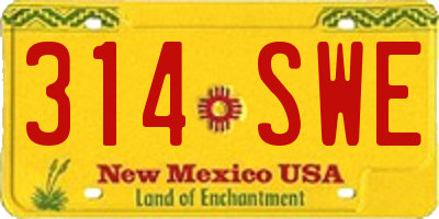 NM license plate 314SWE