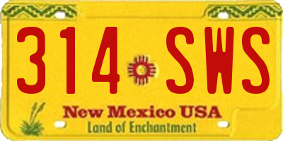 NM license plate 314SWS