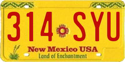 NM license plate 314SYU