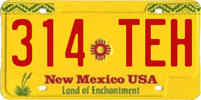 NM license plate 314TEH