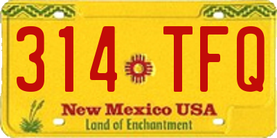 NM license plate 314TFQ