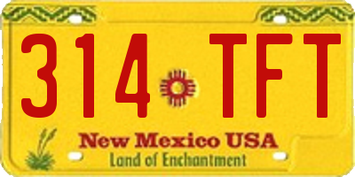 NM license plate 314TFT