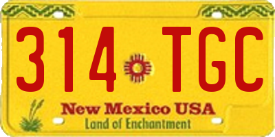 NM license plate 314TGC