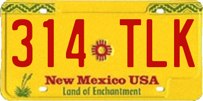 NM license plate 314TLK