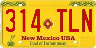 NM license plate 314TLN