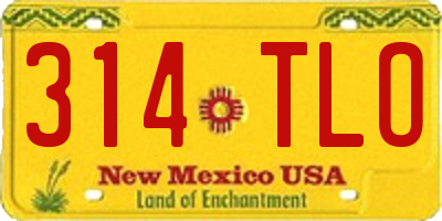 NM license plate 314TLO
