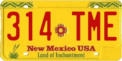 NM license plate 314TME