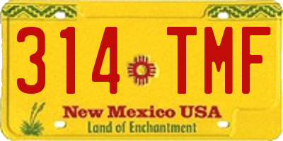 NM license plate 314TMF