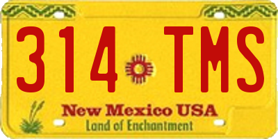 NM license plate 314TMS