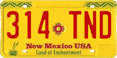 NM license plate 314TND