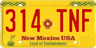 NM license plate 314TNF