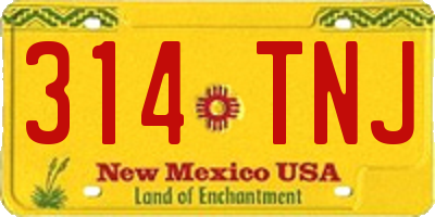 NM license plate 314TNJ
