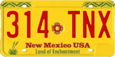 NM license plate 314TNX