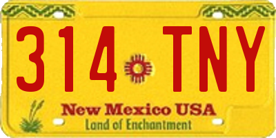 NM license plate 314TNY