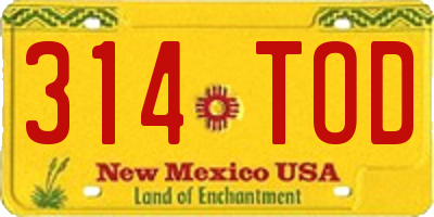 NM license plate 314TOD