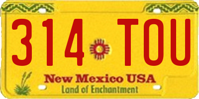 NM license plate 314TOU