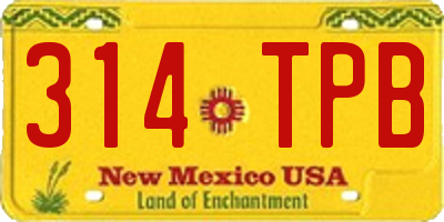 NM license plate 314TPB