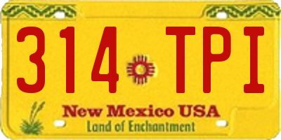 NM license plate 314TPI