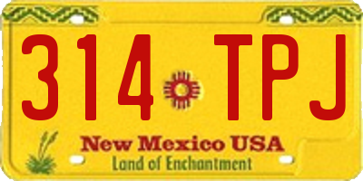 NM license plate 314TPJ