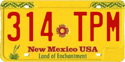 NM license plate 314TPM