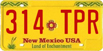 NM license plate 314TPR
