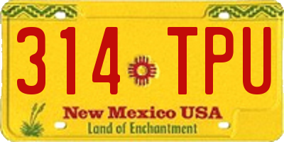 NM license plate 314TPU