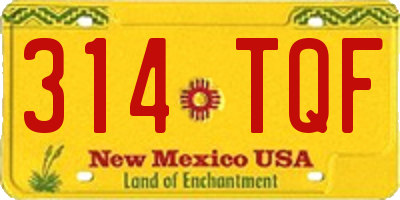 NM license plate 314TQF