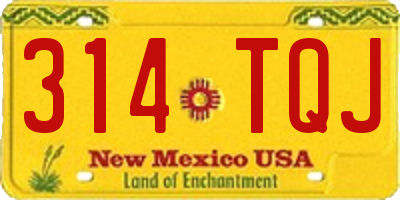 NM license plate 314TQJ