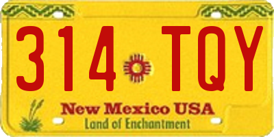 NM license plate 314TQY
