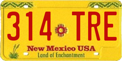 NM license plate 314TRE