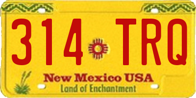 NM license plate 314TRQ