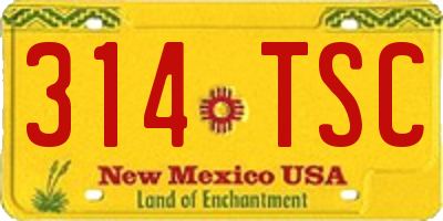NM license plate 314TSC