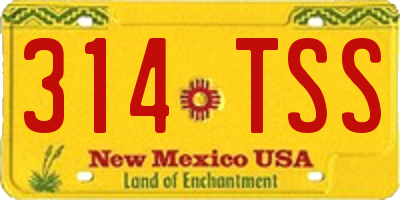 NM license plate 314TSS