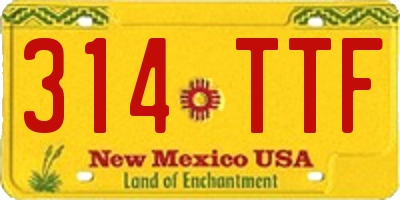 NM license plate 314TTF