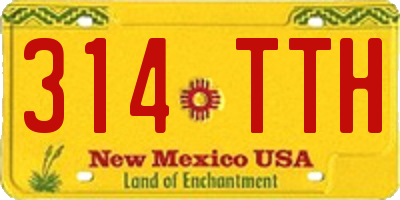 NM license plate 314TTH