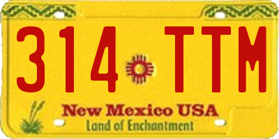 NM license plate 314TTM
