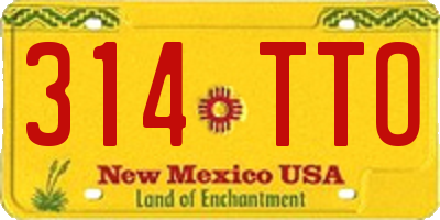 NM license plate 314TTO