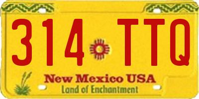 NM license plate 314TTQ
