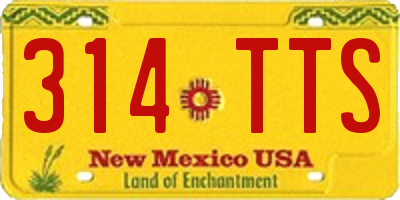 NM license plate 314TTS