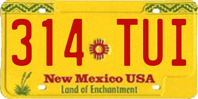NM license plate 314TUI