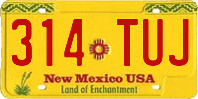 NM license plate 314TUJ