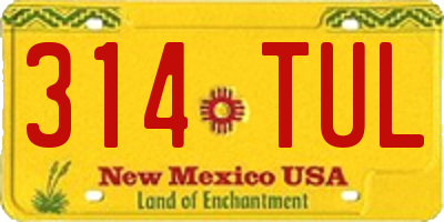 NM license plate 314TUL