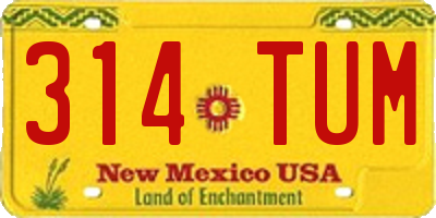 NM license plate 314TUM