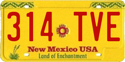 NM license plate 314TVE